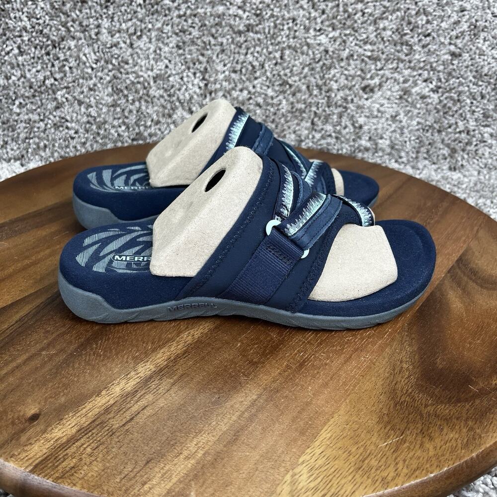 Merrell Terran 3 Cush Women Size 5 Wide Slide Navy Blue Slip On Sandals J002734W